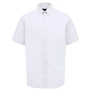 Duke Mens D555 Lucas Stretch Kingsize Short-Sleeved Shirt / White